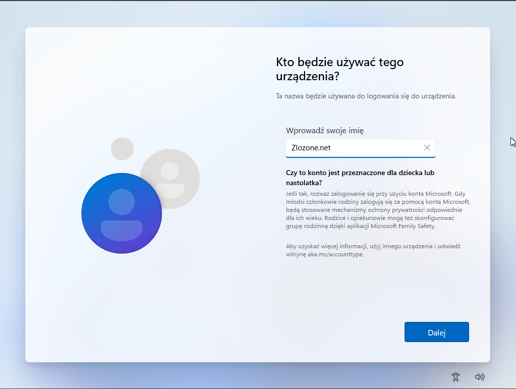 Instalacja Windows 11 bez konta Microsoft zlozone.net