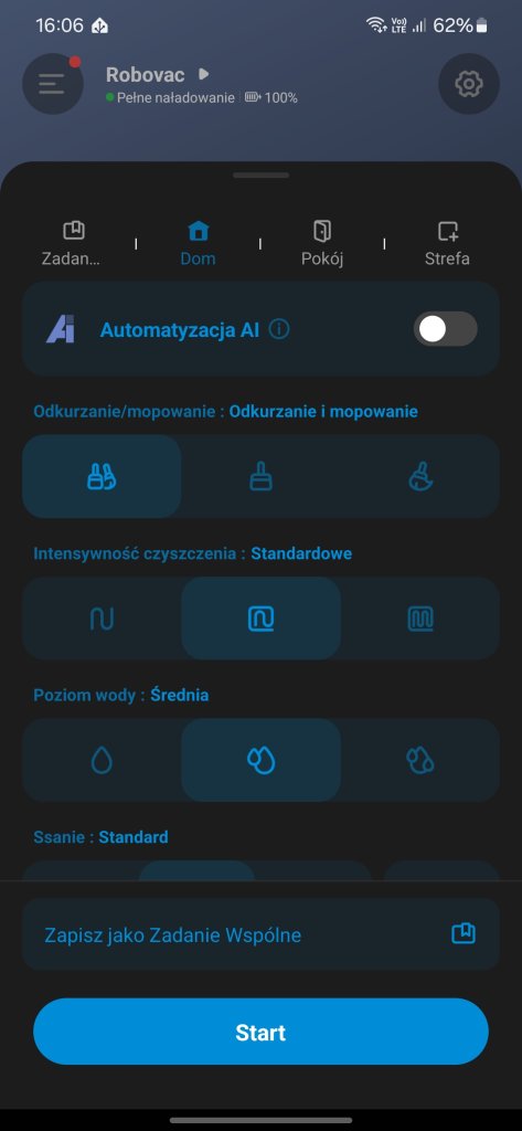 Eufy X10 Pro Omni tryby czyszczenia