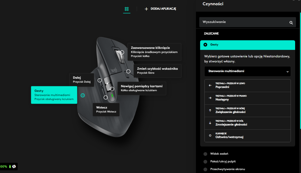 Logitech MX Master 3S Przyciski Logi+