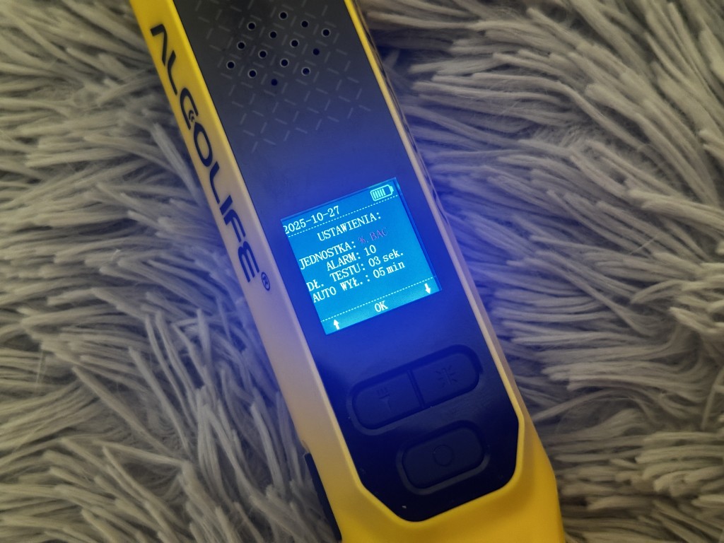 Alcolife F8 ustawienia