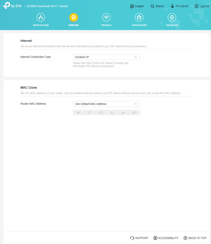 TP-Link Archer BE3600 ustawienia