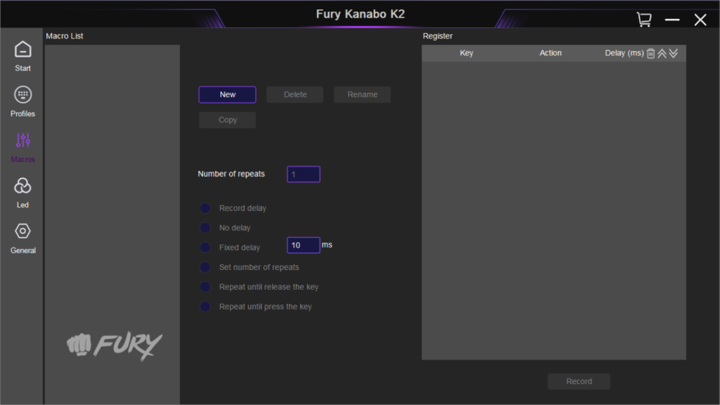 Fury K2 Kanabo makroo Fury K2 Kanabo – budżetowa klawiatura mechaniczna z liniowymi switchami