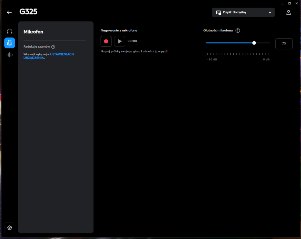 Logitech G325 aplikacja