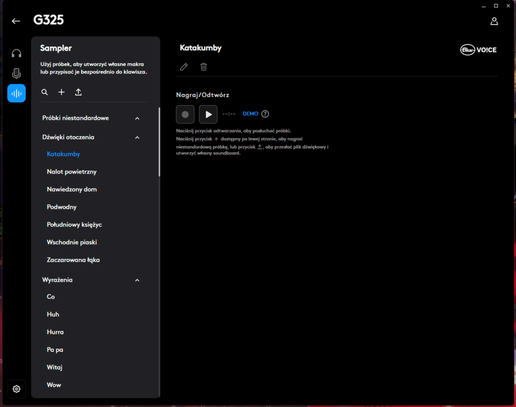 Logitech G325 aplikacja