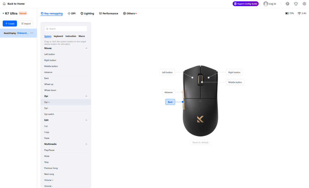 Mchose K7 Ultra oprogramowanie