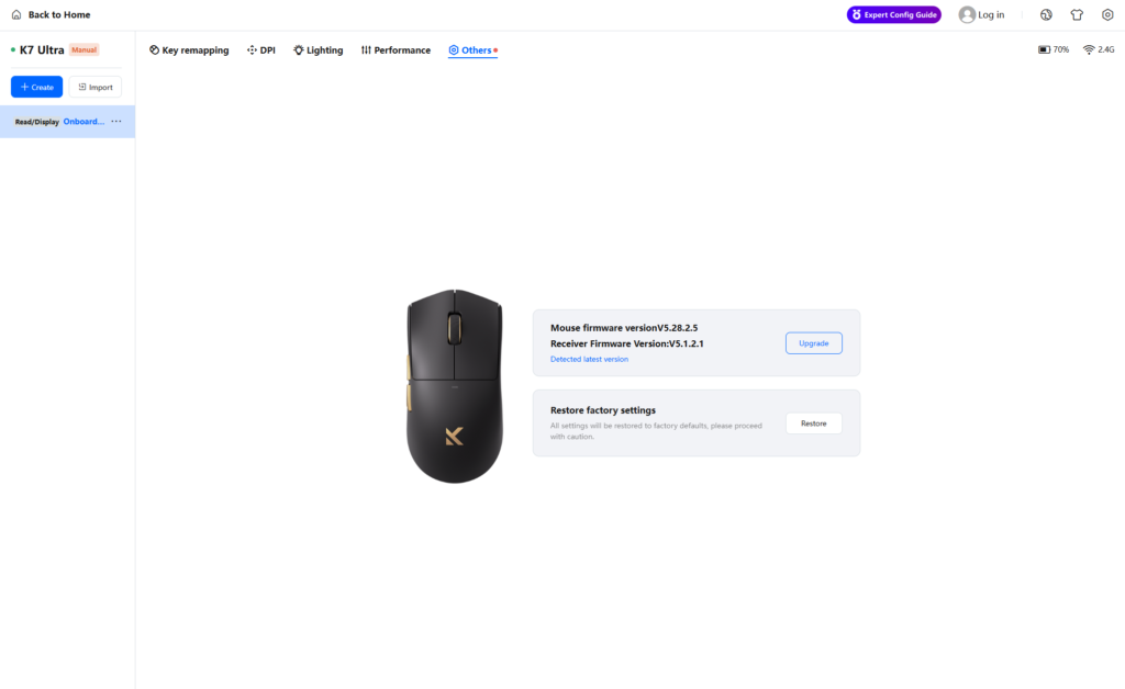 Mchose K7 Ultra oprogramowanie