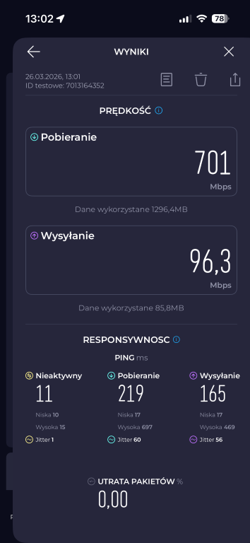 TP-Link Archer GXE75 prędkości