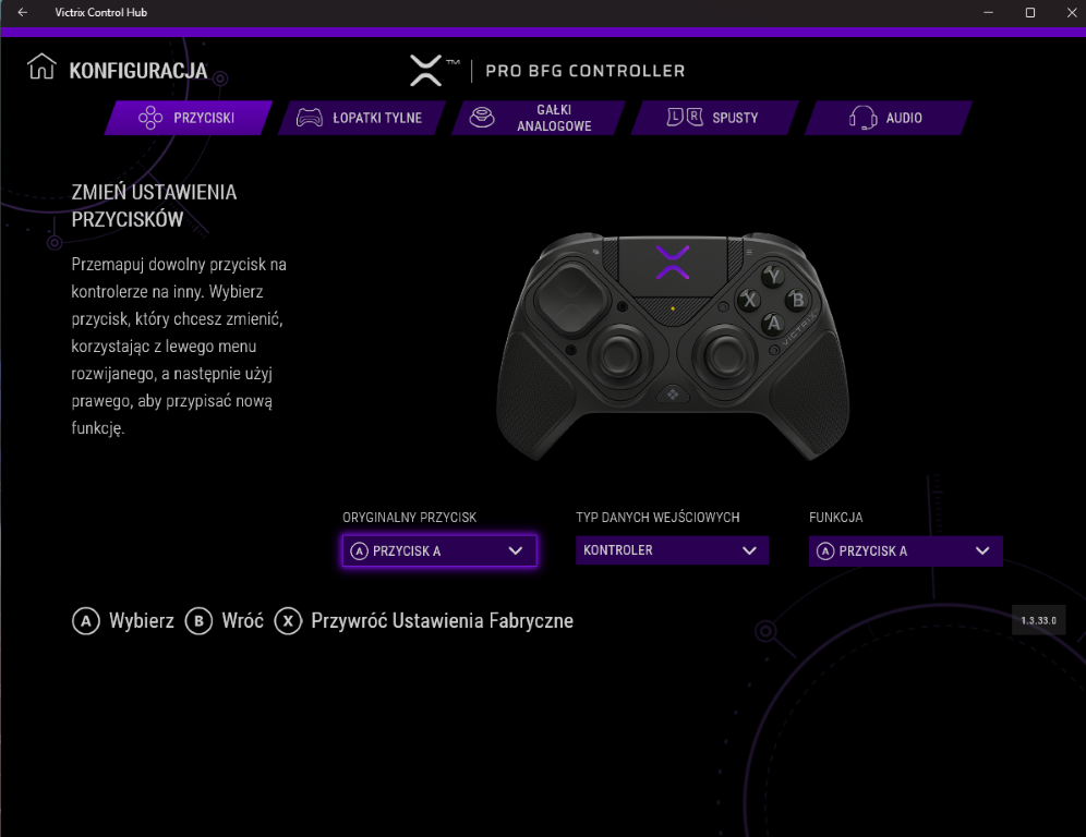 Turtle Beach Victrix Pro BFG Reloaded Wireless aplikacja