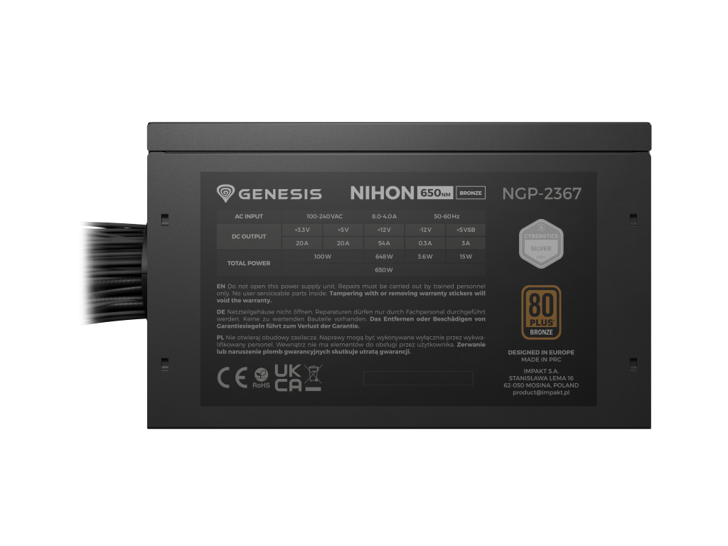 Genesis wchodzi w zasilacze. Genesis Nihon zgodne z ATX 3.1