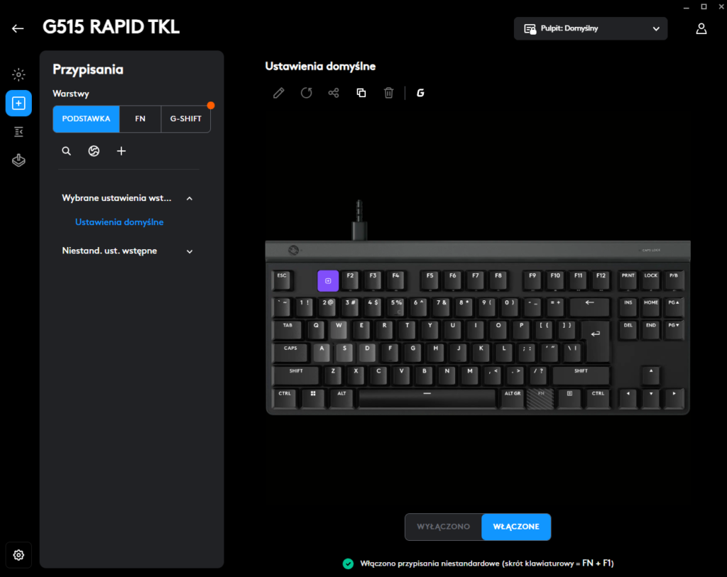 Logitech G515 Rapid TKL oprogramowanie